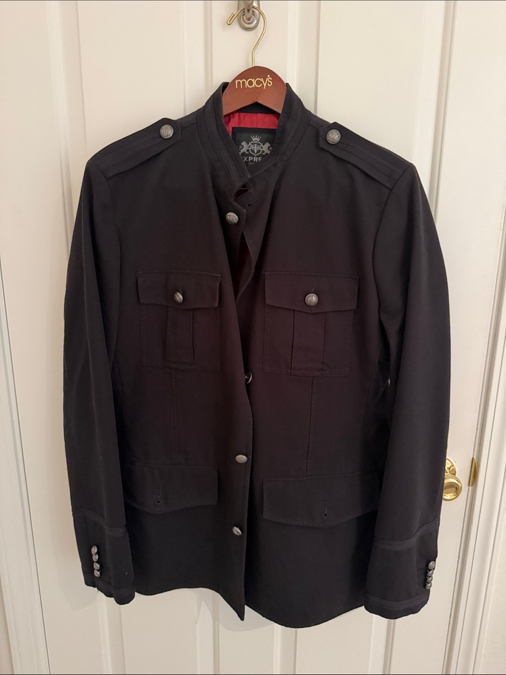 Express Men’s Black Military Field Jacket